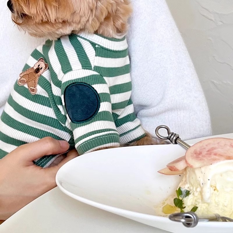 Striped Puppy Shirt Dog Summer - Sleeveless Undershirt 评论和价格